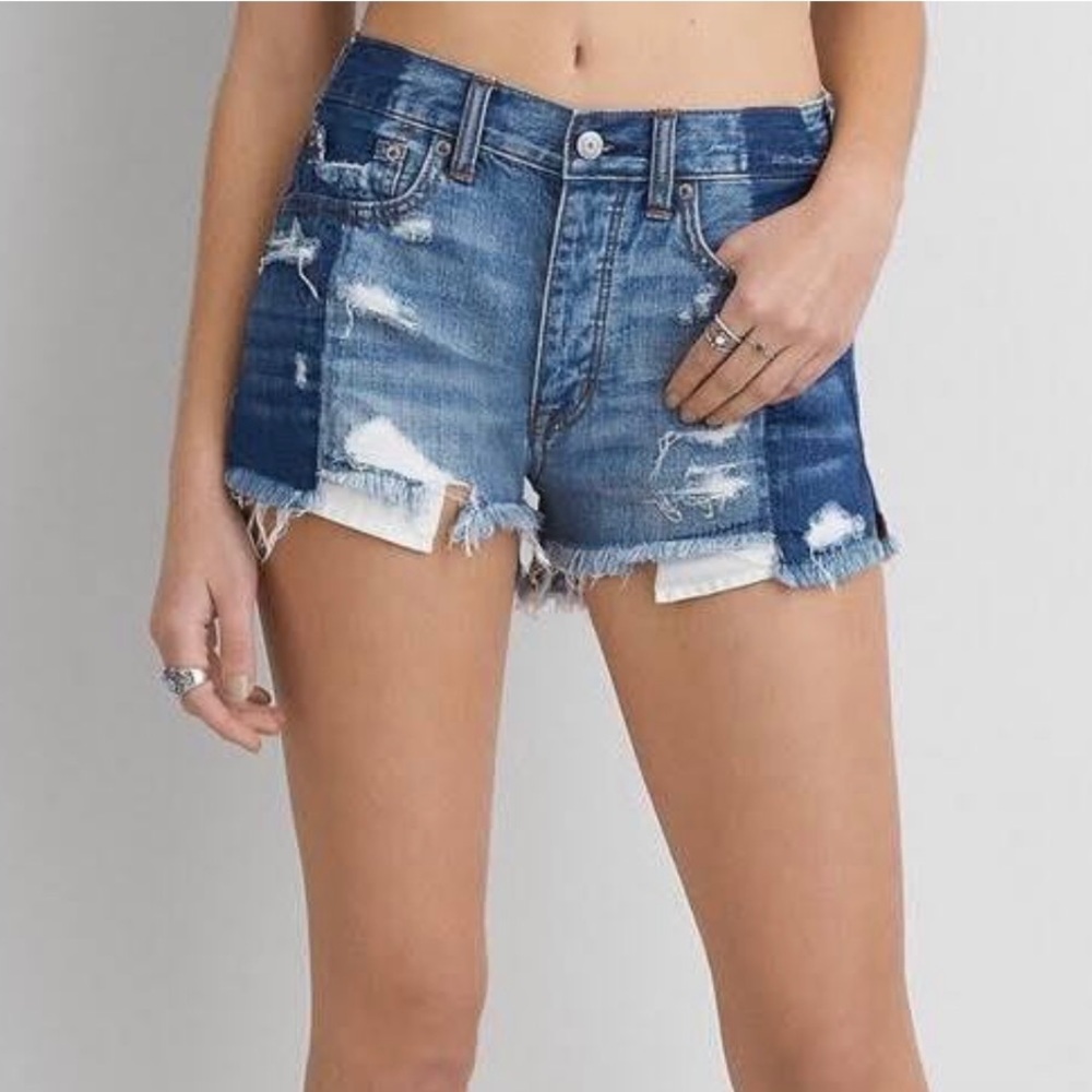 🇺🇸 🦅color blocking Jean shorts